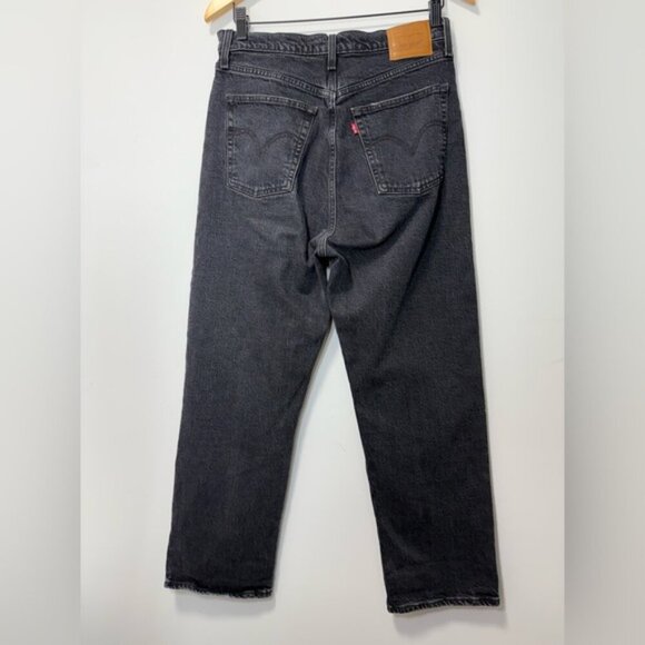 Levi's® Premium Black RIBCAGE STRAIGHT ANKLE WOMEN'S JEANS size 30 - Picture 7 of 13
